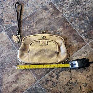 Coach gold purse/bag